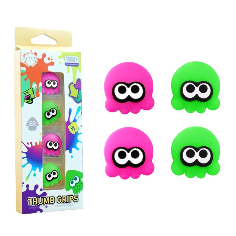 Set 4 Protectores de Análogo para Joy-Con Splatoon Green / Pink
