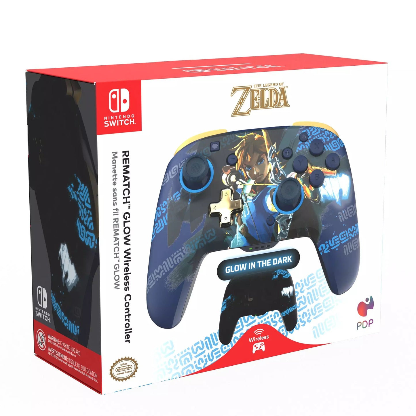 Control Inalambrico Nintendo Switch The Legend of Zelda Link Hero Rematch Glow PDP