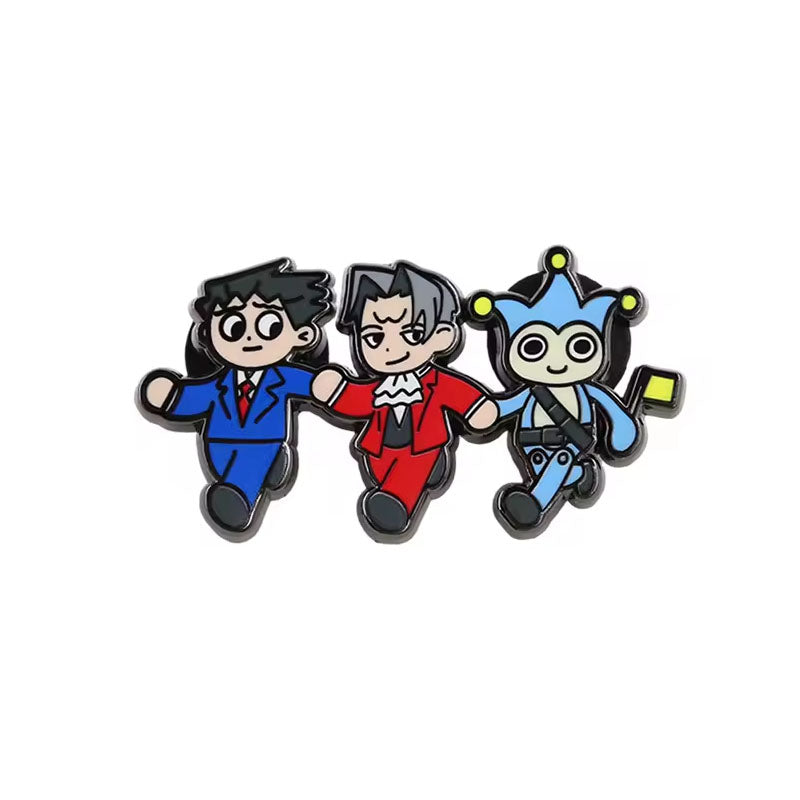 Pin Phoenix Wright, Miles Edgeworth y Blue Badger (Ace Attorney)
