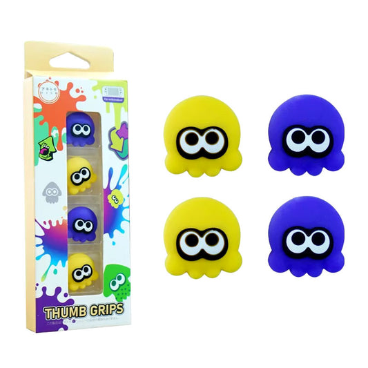 Set 4 Protectores de Análogo para Joy-Con Splatoon Blue/ Yellow