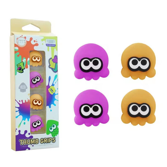 Set 4 Protectores de Análogo para Joy-Con Splatoon Purple/ Orange